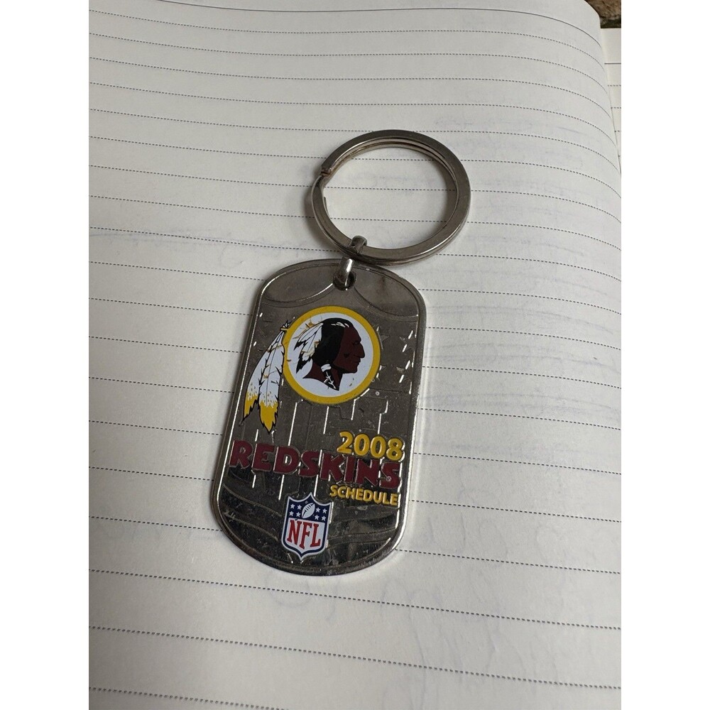 Vintage 2008 Washington Redskins Football Schedule Keychain Silver Tone Collecto
